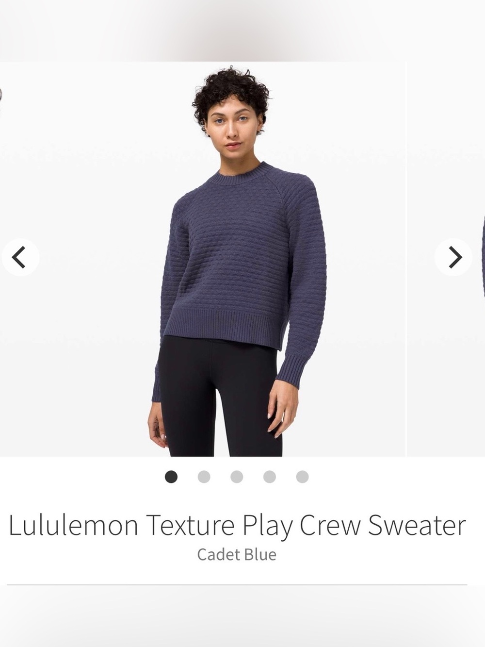 lululemon athletica Cadet Blue Textured Crew Sweater